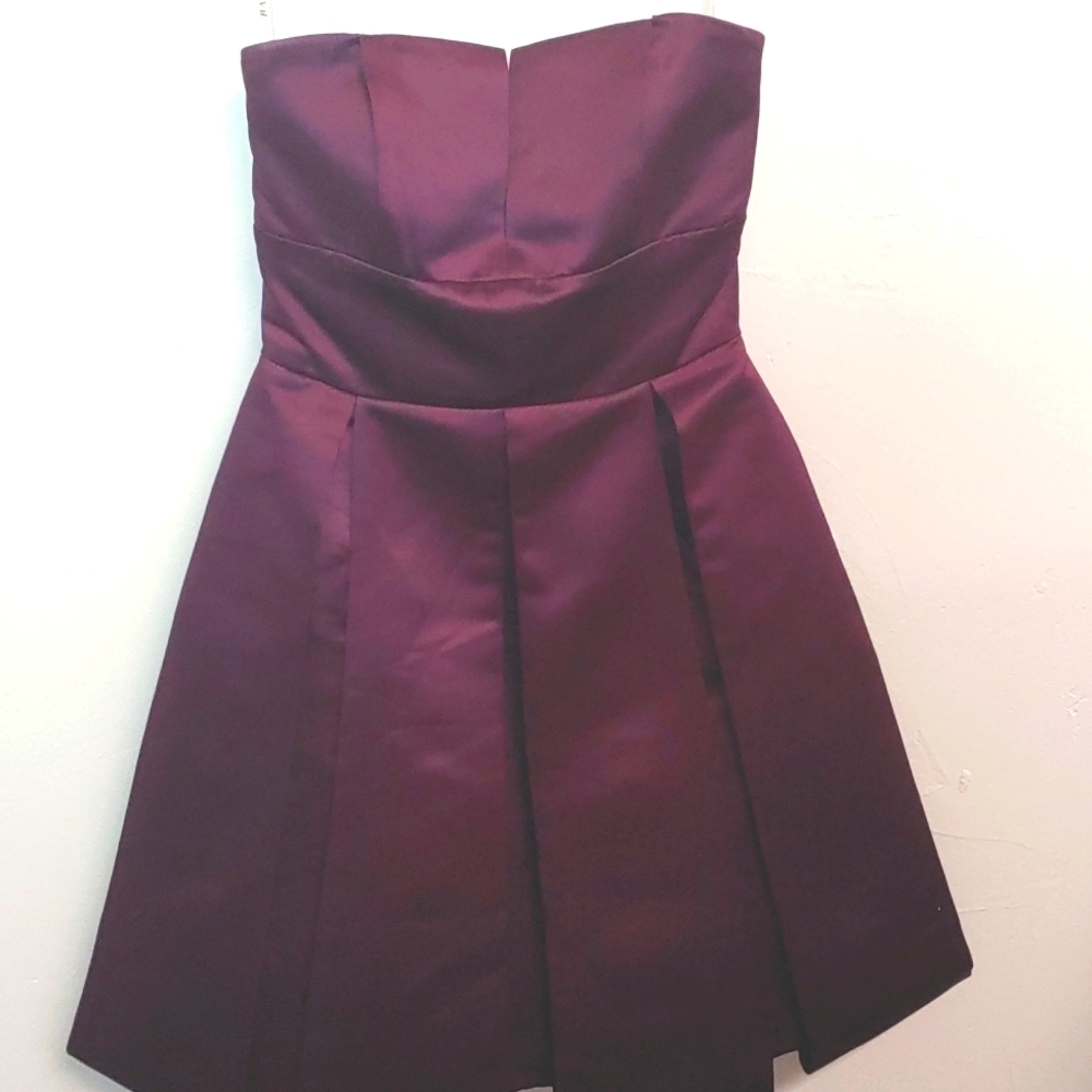 Bari Jay Strapless Purple Mini Dress
